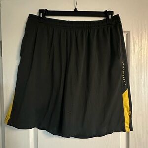 Nike Black and Yellow Athletic Shorts